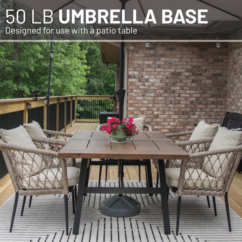 US Weight Durable Fillable Umbrella Base Designed to be Used with a Patio Table (Grey) - Image 3